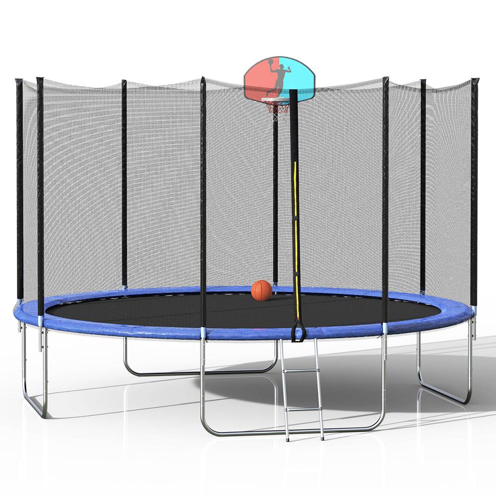 12FT Large Adult Children Outdoor Trampoline Black