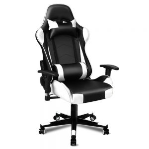 ALFORDSON Rotatable Height Adjustable PU Leather Chair Black  White