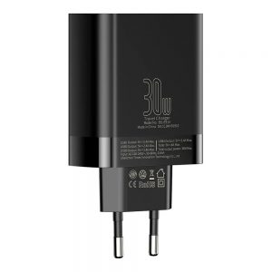 Baseus 30W 6A Quad USB Travel Charger EU Plug Black