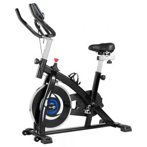 Indoor Cycling Bike with 4-Way Adjustable Handle&Seat Blue and Black
