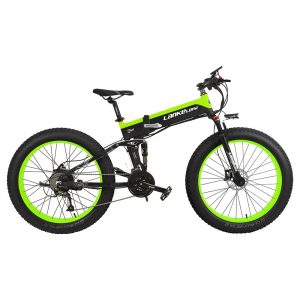 LANKELEISI XT750 Plus Fat Tire Electric Bike 12.8AH Black Black Green