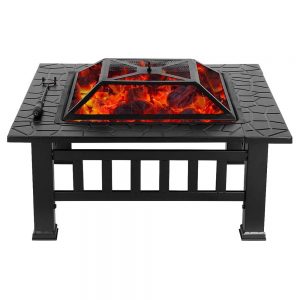 Multifunctional Square Iron Stove With Cover Black