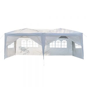 Portable 3 x 6m Six Sides Outdoor Waterproof Folding Awning White