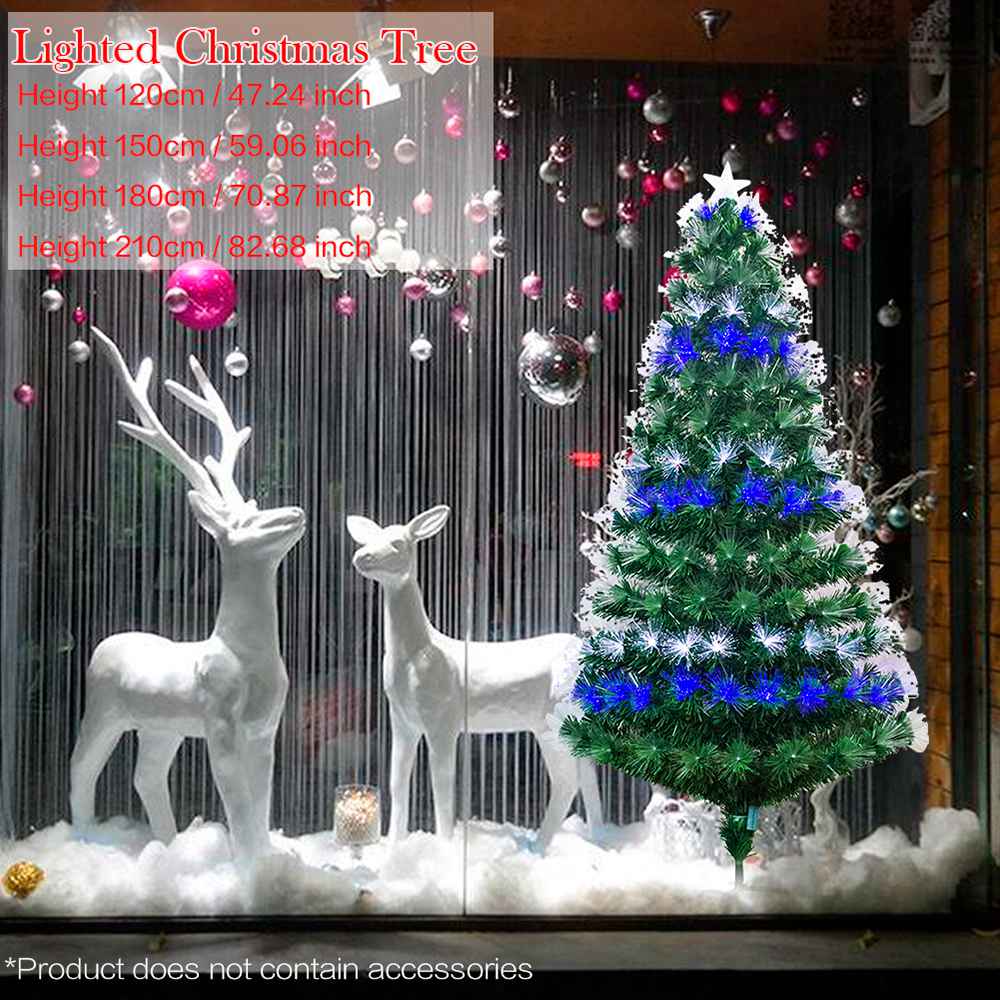 Qnlly Christmas Trees Artificial Pines with Metal Stand