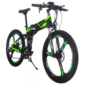 RICH BIT TOP-860 Folding Electric Moped Bike 250W Motor Black Green
