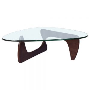 W30206082 Triangular Glass Coffee Table Dark Walnut