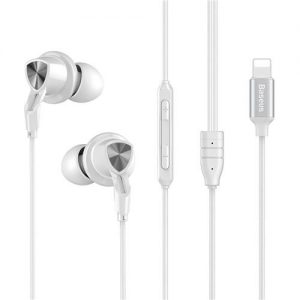 Baseus P04 8 Pin Earphone with Mic White