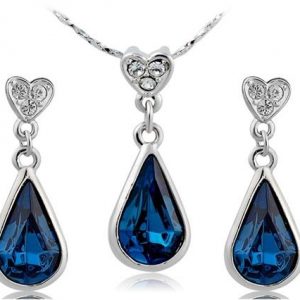 Crystal Decorated Water-drop Necklace