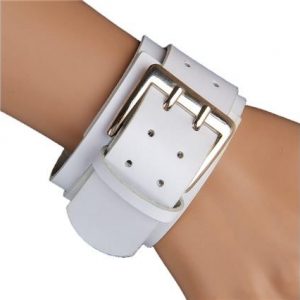Double Skin Leather Bracelet White
