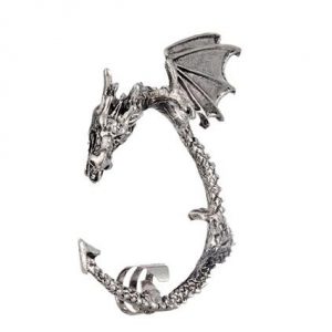 Dragon Clip-on Earrings Old Silvery