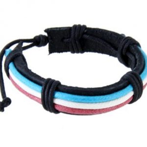 Faux Leather Bracelet Blue