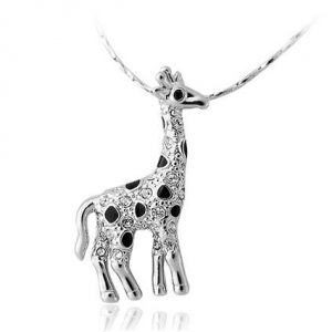 Giraffe Shape Pendant Design Necklace White Gold