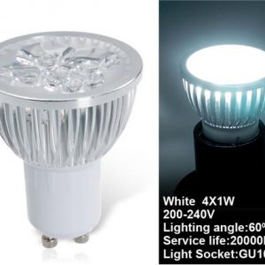 GU10 4 x 1W Adjustable Cool White LED Spot Bulb