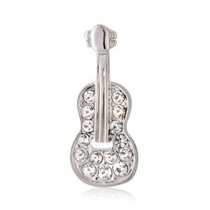 Guitar Shaped Collar Brooch