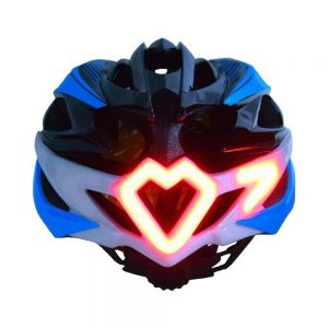 Intelligent RC Steering Light Warning Bicycle And Scooter Helmet Blue