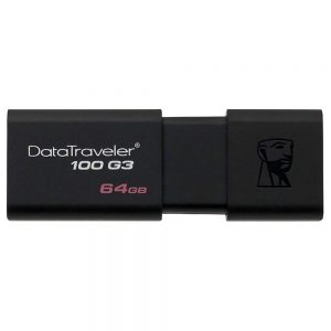 Kingston DT100G3 Digital 64GB USB 3.0 Flash Drive Black