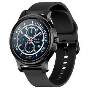Makibes R2 Smart Watch 1.3 Inch Black Silicone Belt Metal Frame Black