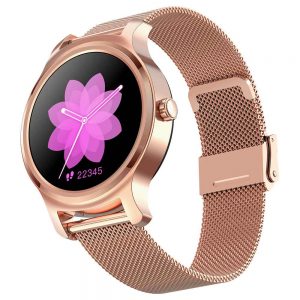 Makibes R2 Smart Watch 1.3 Inch IPS Round Screen Metal Strap - Golden
