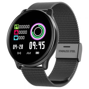 Makibes SE01 Smart Watch 1.3 Inch IPS Screen Metal Starp Black