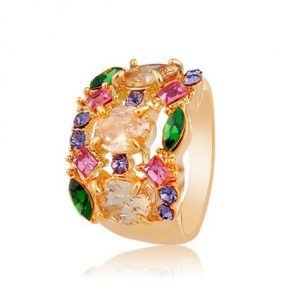 Neoglory Ring With Colorful Crystal Decoration