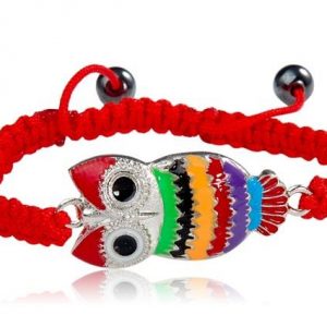 Owl Pendant Hand-woven Bracelet