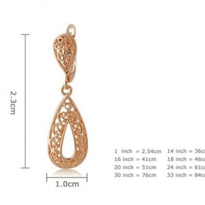 Rigant 18K RGP Retro Style Water Drop Earrings Golden