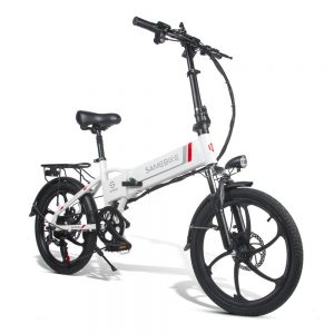 Samebike 20LVXD30 Folding Electric Moped Bike White