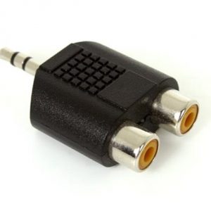 Two RCA Female Adapter Black