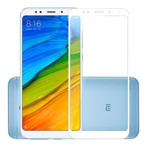 White Xiaomi Redmi 5 Plus Tempered Glass Full Silk Screen
