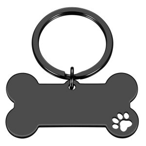 Personalized BoneShaped Funny Pet ID Tag Black
